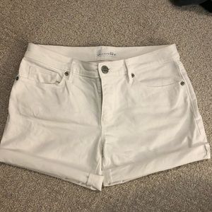 LOFT white denim shorts